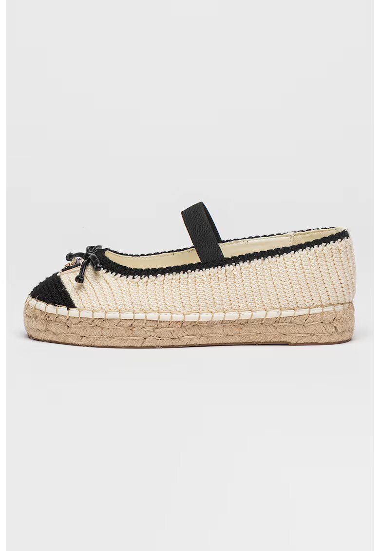 GUESS Pantofi loafer din material textil cu elastic - Negru/Maro deschis