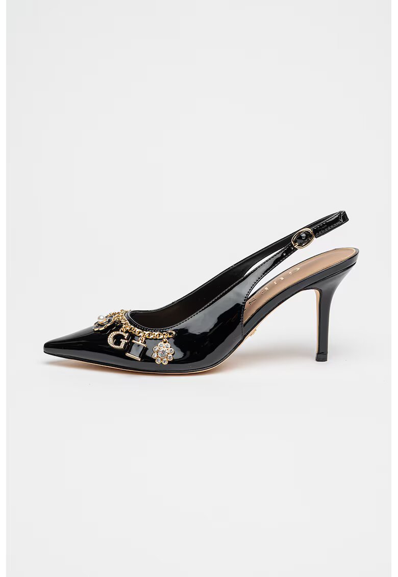 GUESS Pantofi slingback de piele ecologica cu aplicatii decorative - Negru