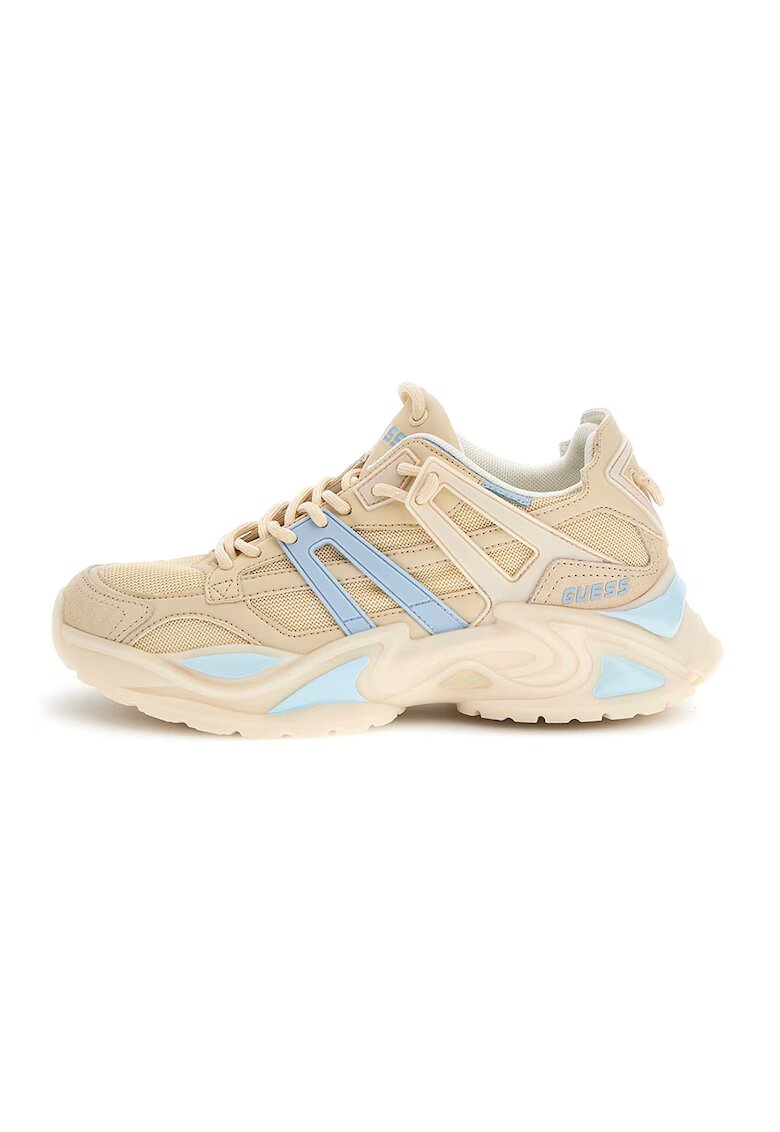GUESS Pantofi sport cu garnituri de piele intoarsa - Bej/Albastru