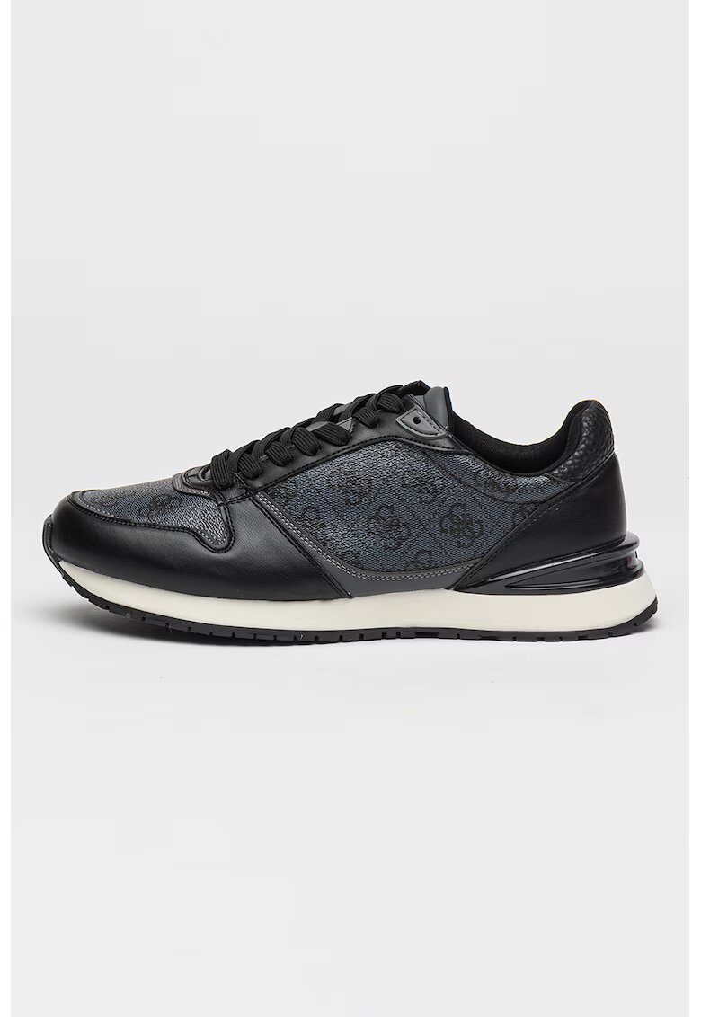 GUESS Pantofi sport cu garnituri din material textil si model - Negru/Gri carbune