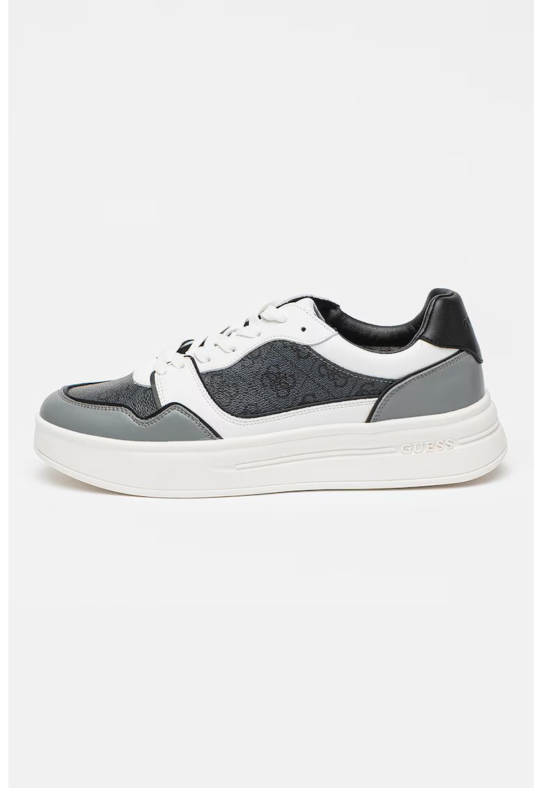 GUESS Pantofi sport cu imprimeu logo - Alb/Gri carbune