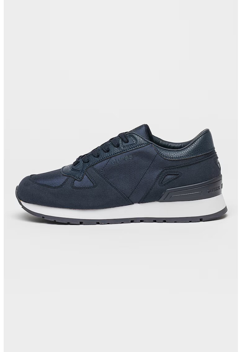 GUESS Pantofi sport cu insertii de piele ecologica - Albastru inchis