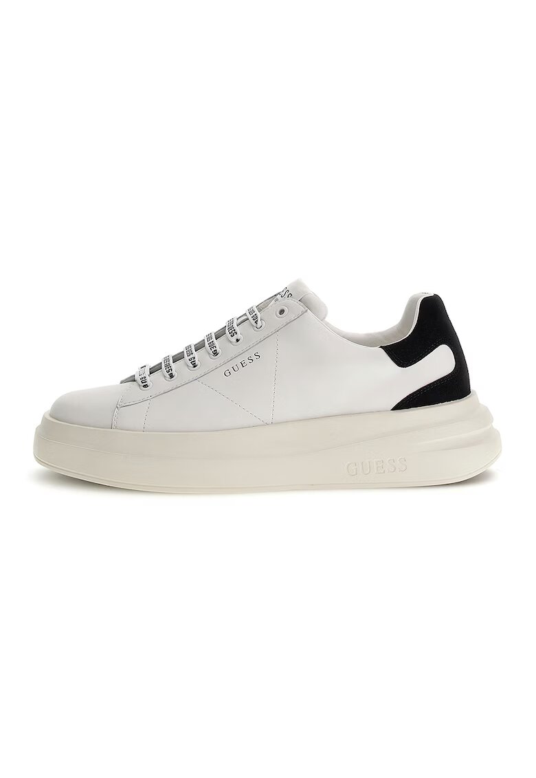 GUESS Pantofi sport cu insertii de piele intoarsa - Alb/Negru
