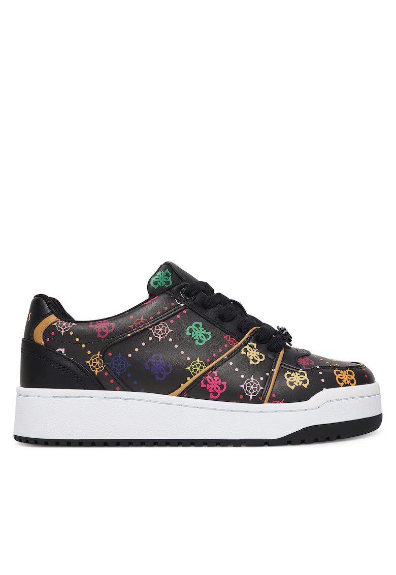 GUESS Pantofi sport dama - BLKMU FLPMAY - piele ecologica - negru/multicolor