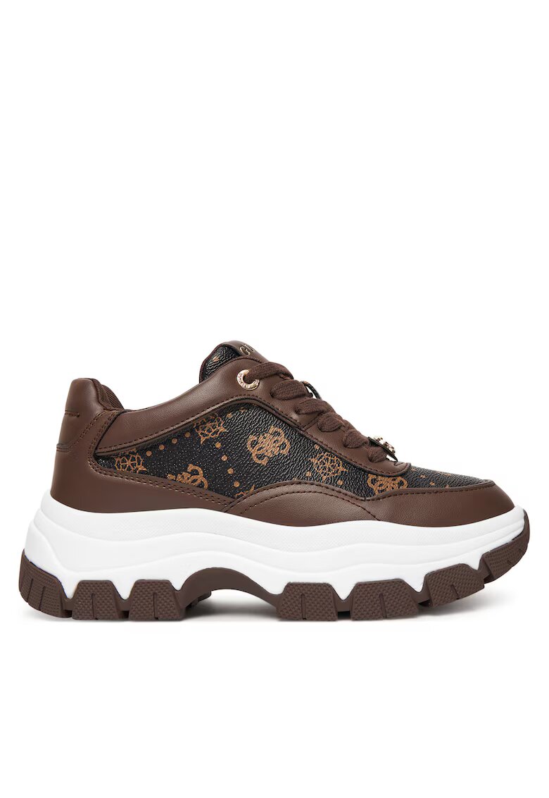 GUESS Pantofi sport dama - piele ecologica - maro