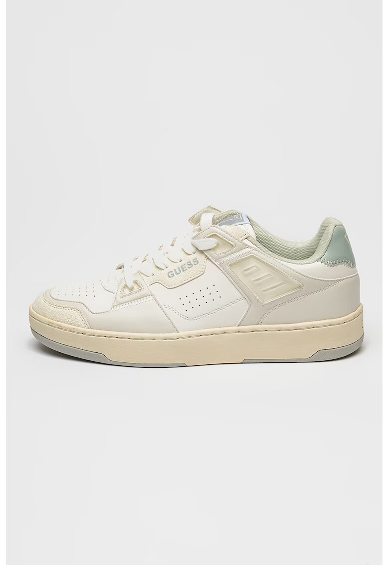 GUESS Pantofi sport de piele ecologica - Alb/Gri deschis