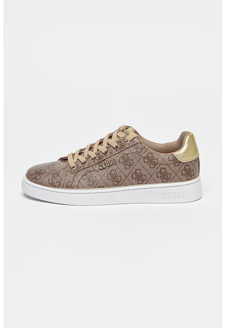 GUESS Pantofi sport de piele ecologica - Auriu/Maro