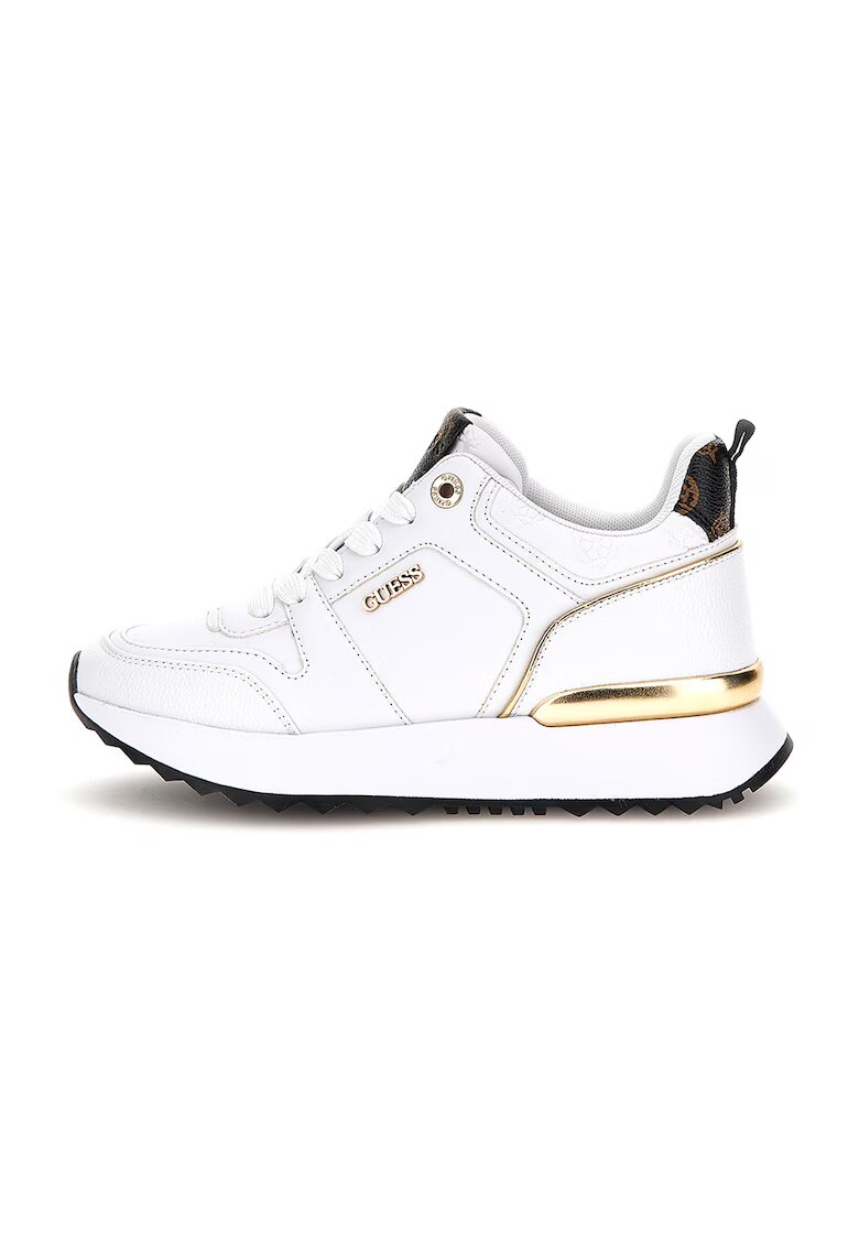 GUESS Pantofi sport de piele ecologica cu logo - Alb