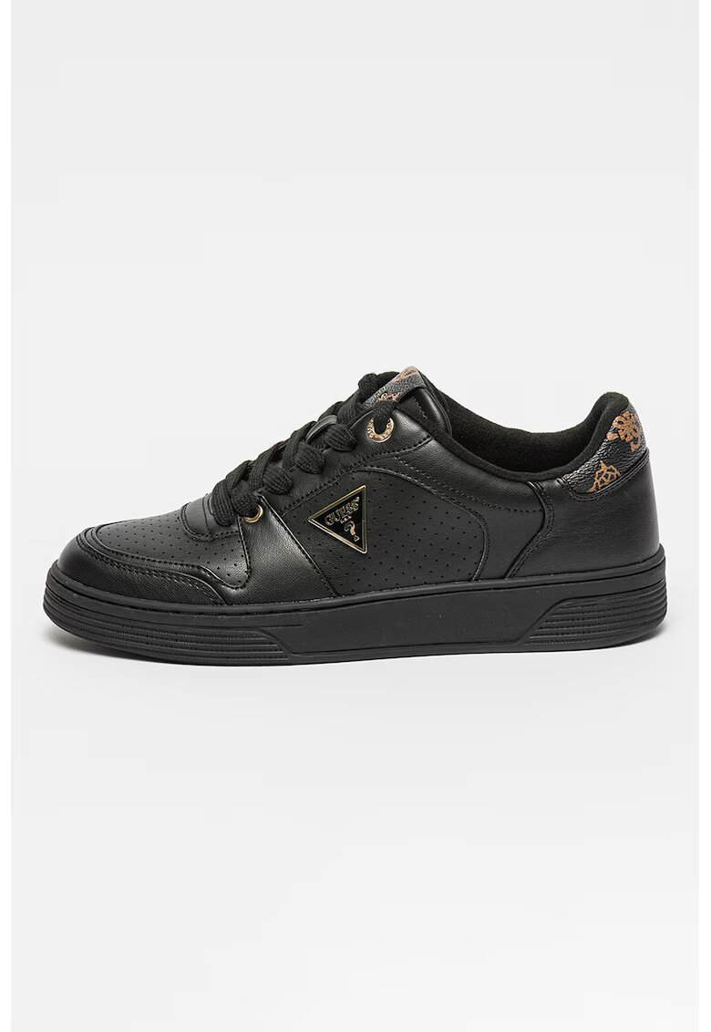 GUESS Pantofi sport de piele ecologica Daiso - Negru/Maro
