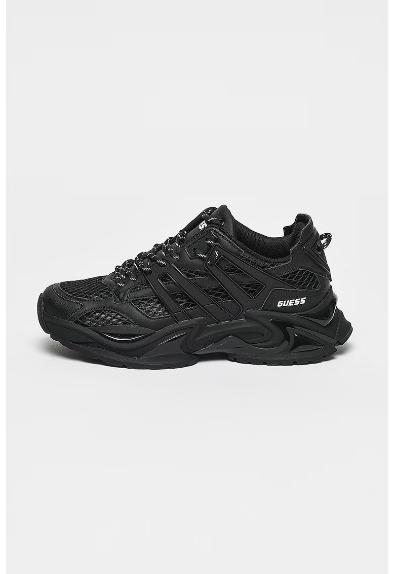 GUESS Pantofi sport de piele ecologica si material textil - Negru