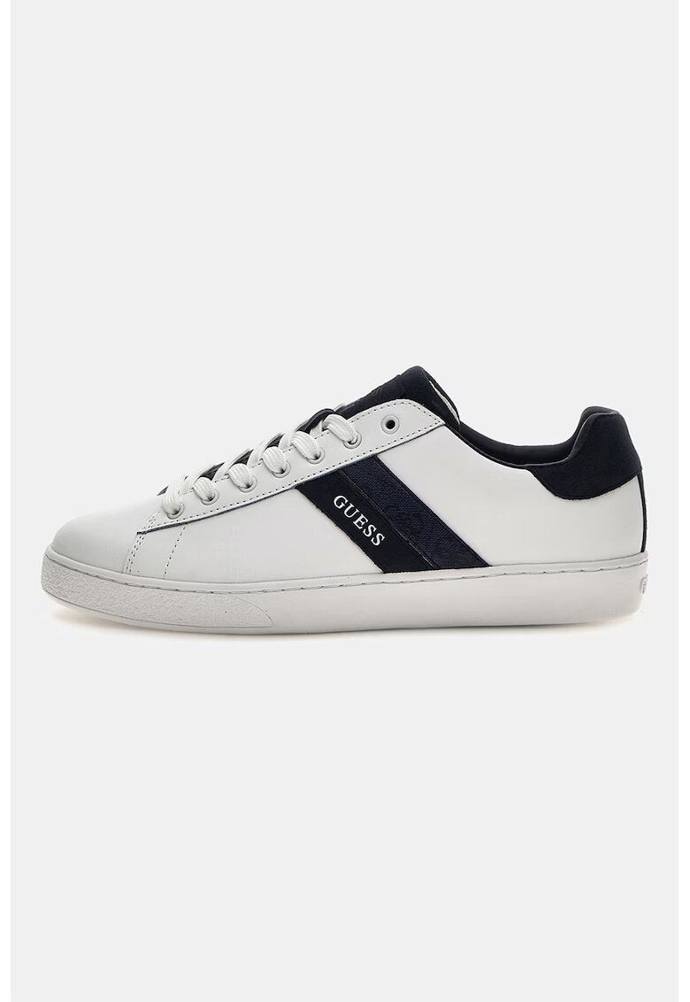 GUESS Pantofi sport de piele ecologica si piele intoarsa - Alb/Bleumarin