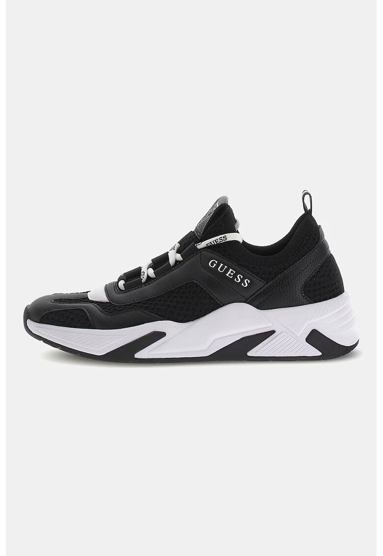 GUESS Pantofi sport de piele ecologica si plasa - Negru