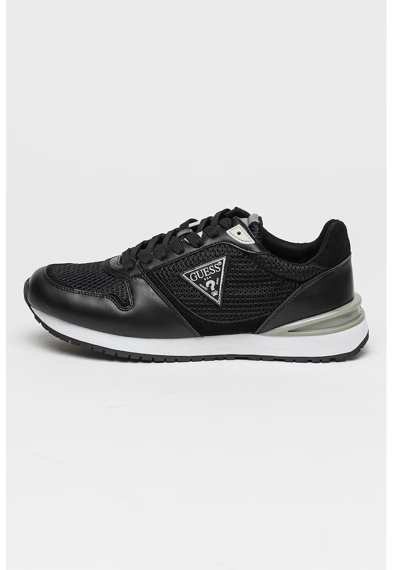 GUESS Pantofi sport de plasa si material sintetic cu logo - Alb/Negru/Gri