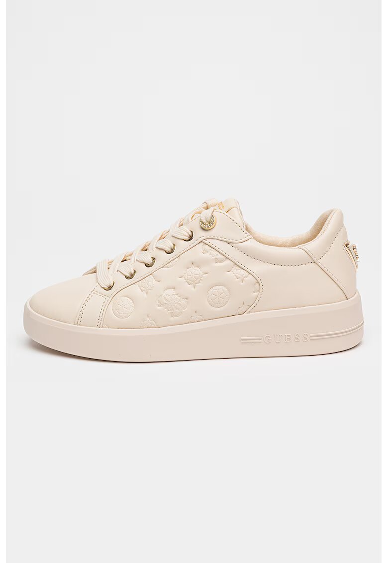 GUESS Pantofi sport din piele ecologica cu logo stantat - Alb fildes
