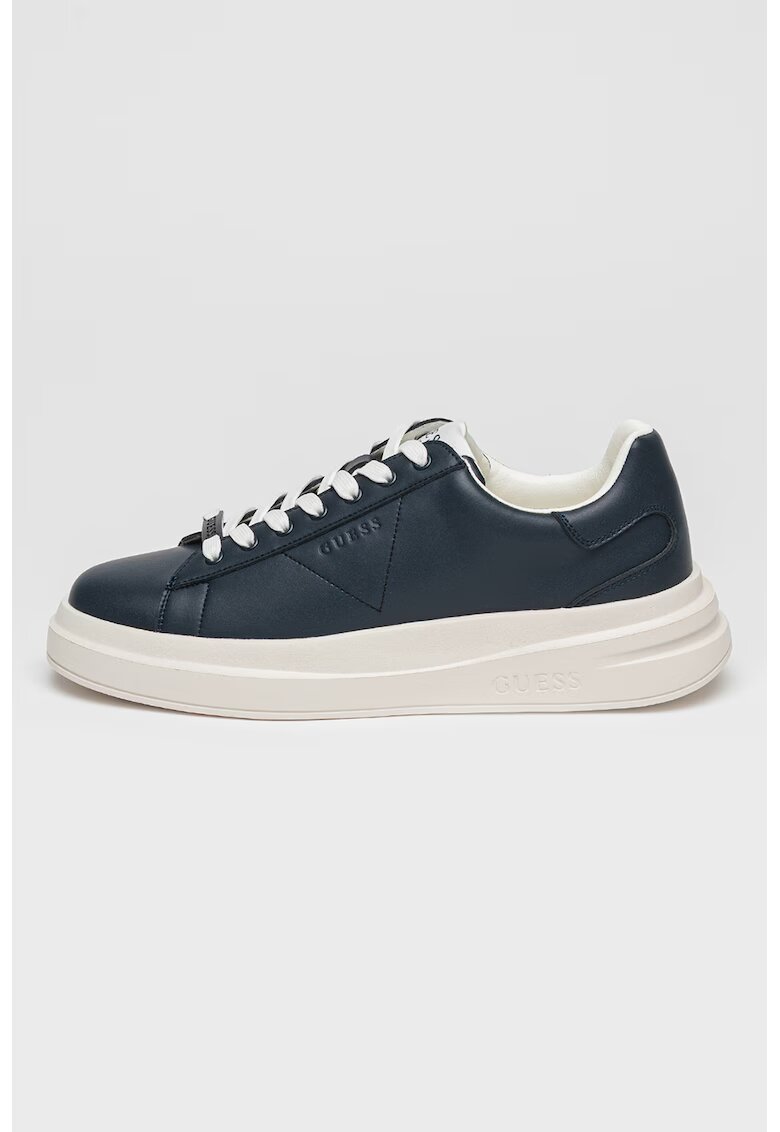 GUESS Pantofi sport din piele si piele ecologica - Alb/Bleumarin