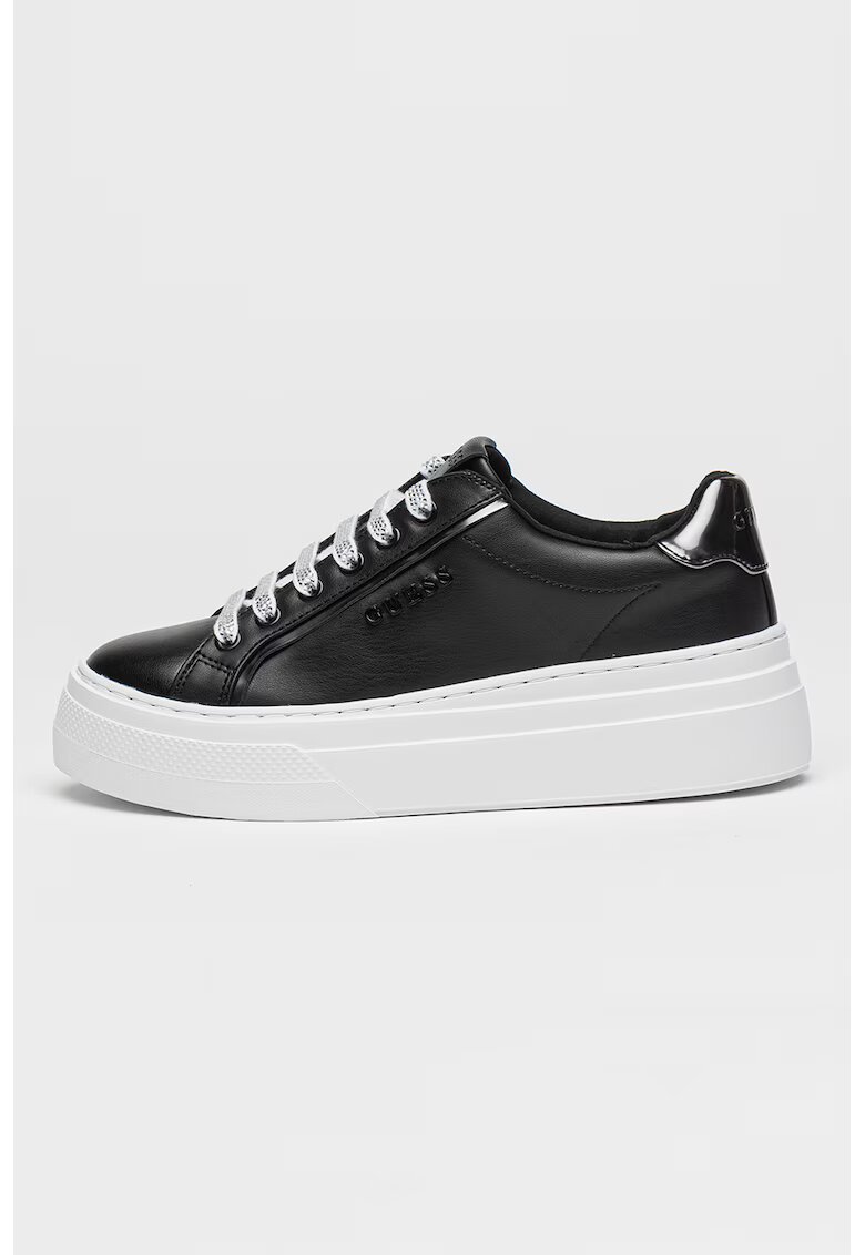 GUESS Pantofi sport flatform cu logo - Alb/Negru