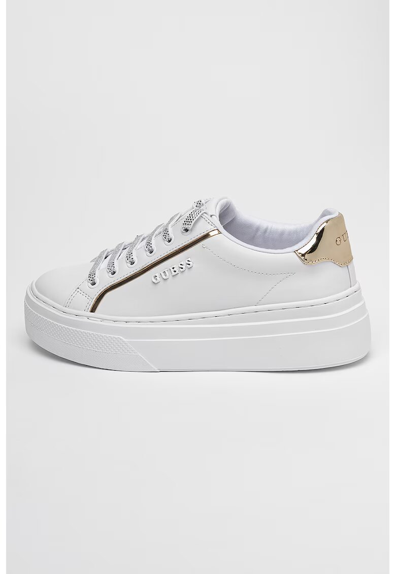 GUESS Pantofi sport flatform cu logo - Auriu/Alb murdar