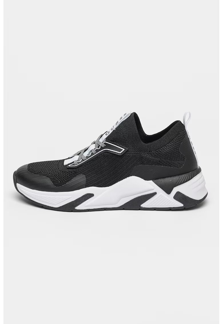 GUESS Pantofi sport slip-on cu aspect tricotat - Alb/Negru