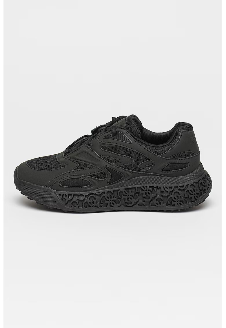 GUESS Pantofi sport wedge cu insertii de plasa - Negru