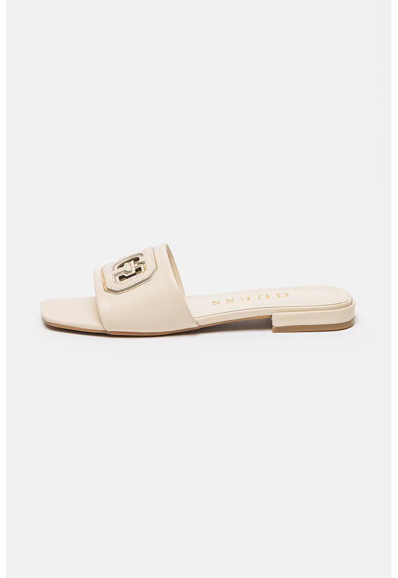 GUESS Papuci cu logo - Auriu/Crem