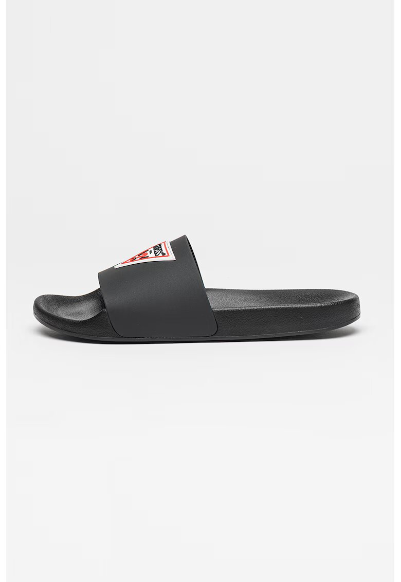 GUESS Papuci cu logo contrastant - Negru