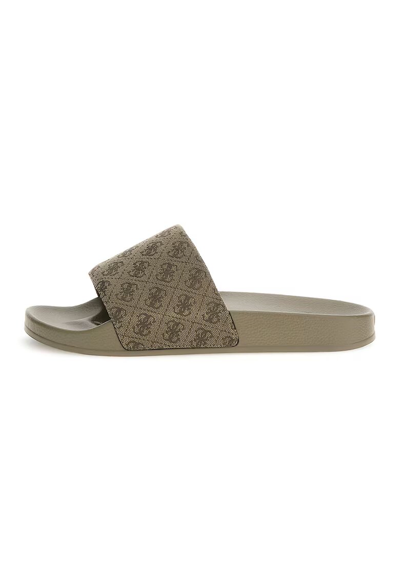 GUESS Papuci cu monograma - Kaki/Maro nisip