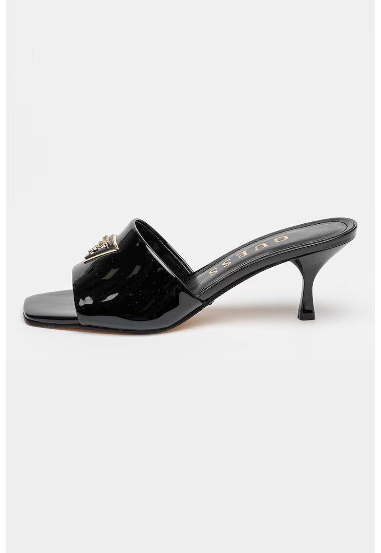 GUESS Papuci cu toc lacuiti - Negru