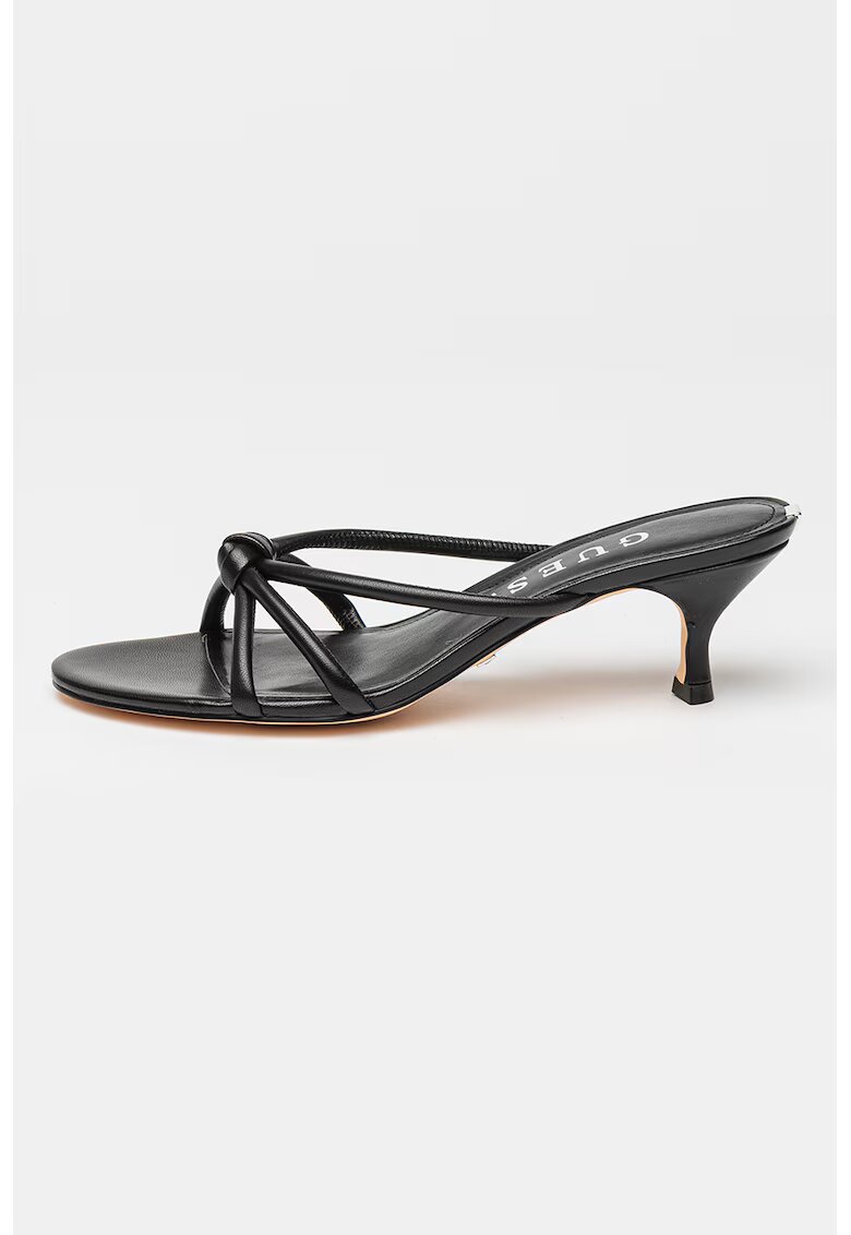 GUESS Papuci din piele cu toc - Negru