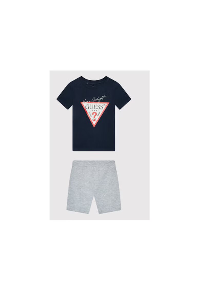 GUESS Pijama cu maneca scurta si logo -