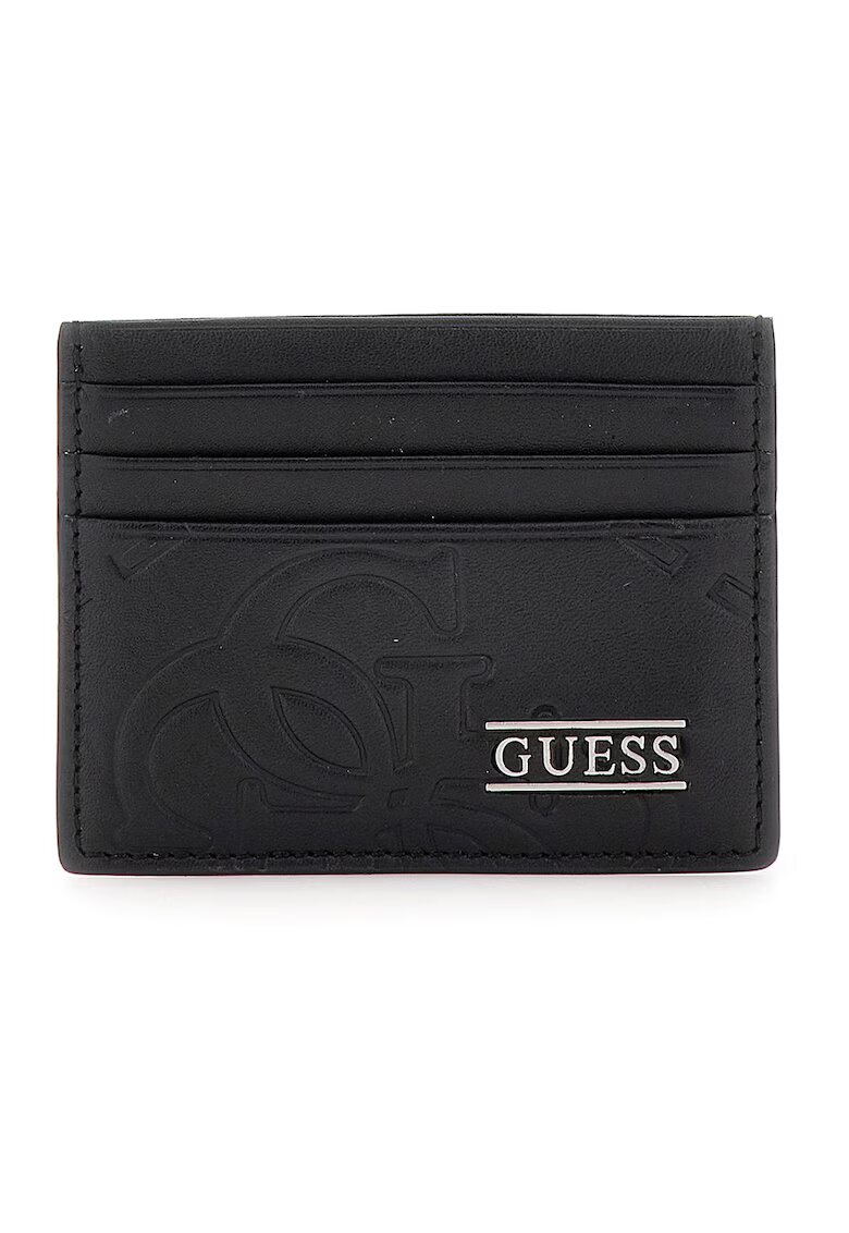 GUESS Portcart din piele - Negru