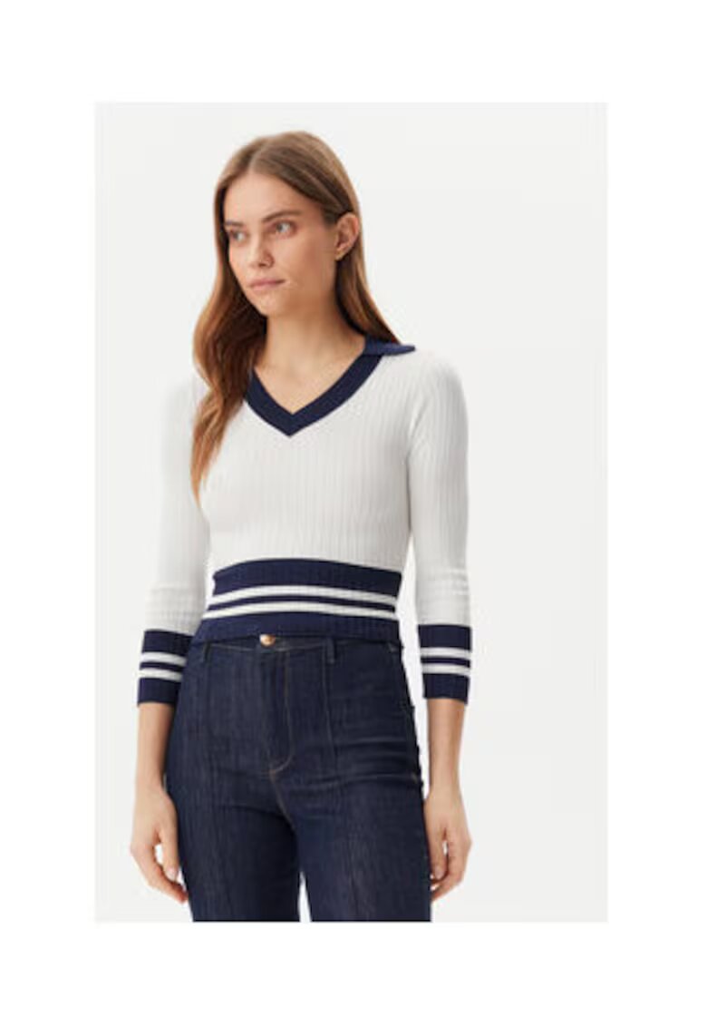 GUESS Pulover crop cu decolteu in V