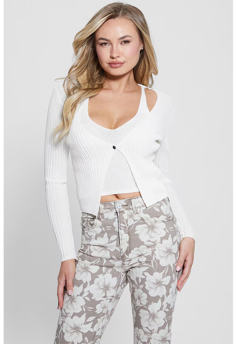 GUESS Pulover cu model 2-in-1 - Alb