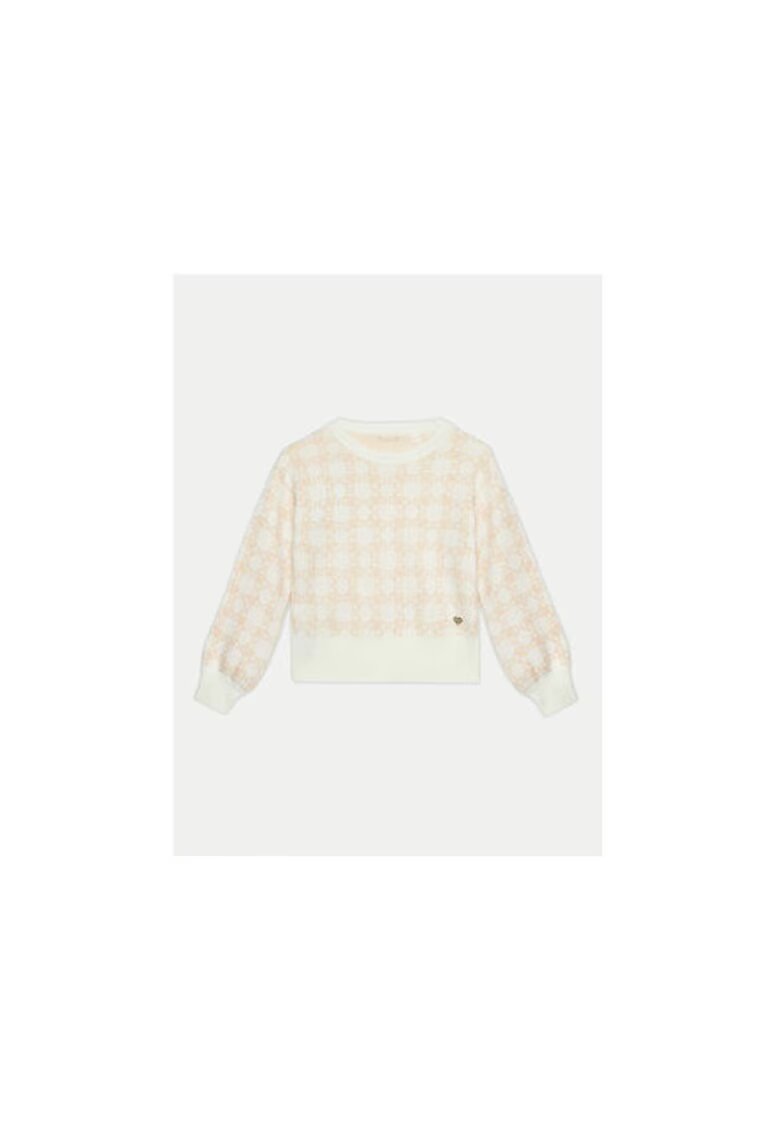 GUESS Pulover cu print si detaiu logo