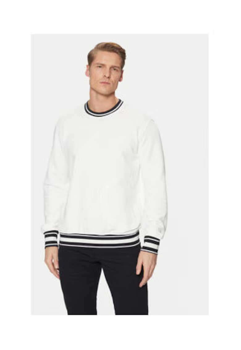 GUESS Pulover din amestec de bumbac cu margini contrastante
