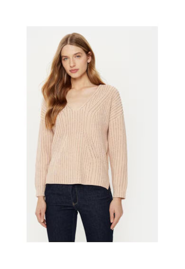 GUESS Pulover din bumbac cu maneci cazute