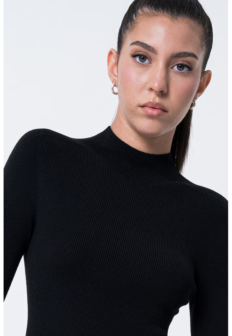 GUESS Pulover elastic din amestec de matase si casmir - Negru