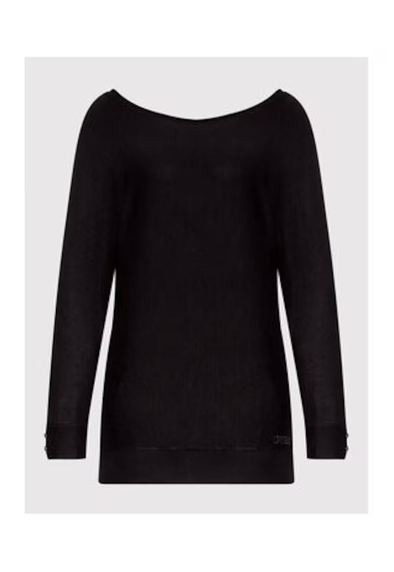 GUESS Pulover elegant cu decolteu barcuta - Negru