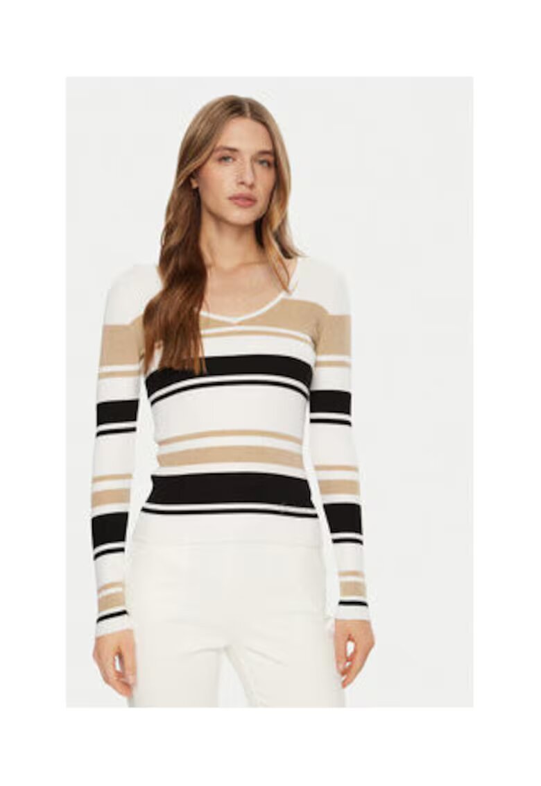 GUESS Pulover in dungi cu decolteu rotund
