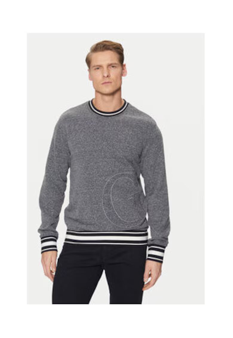GUESS Pulover tricotat cu margini contrastante