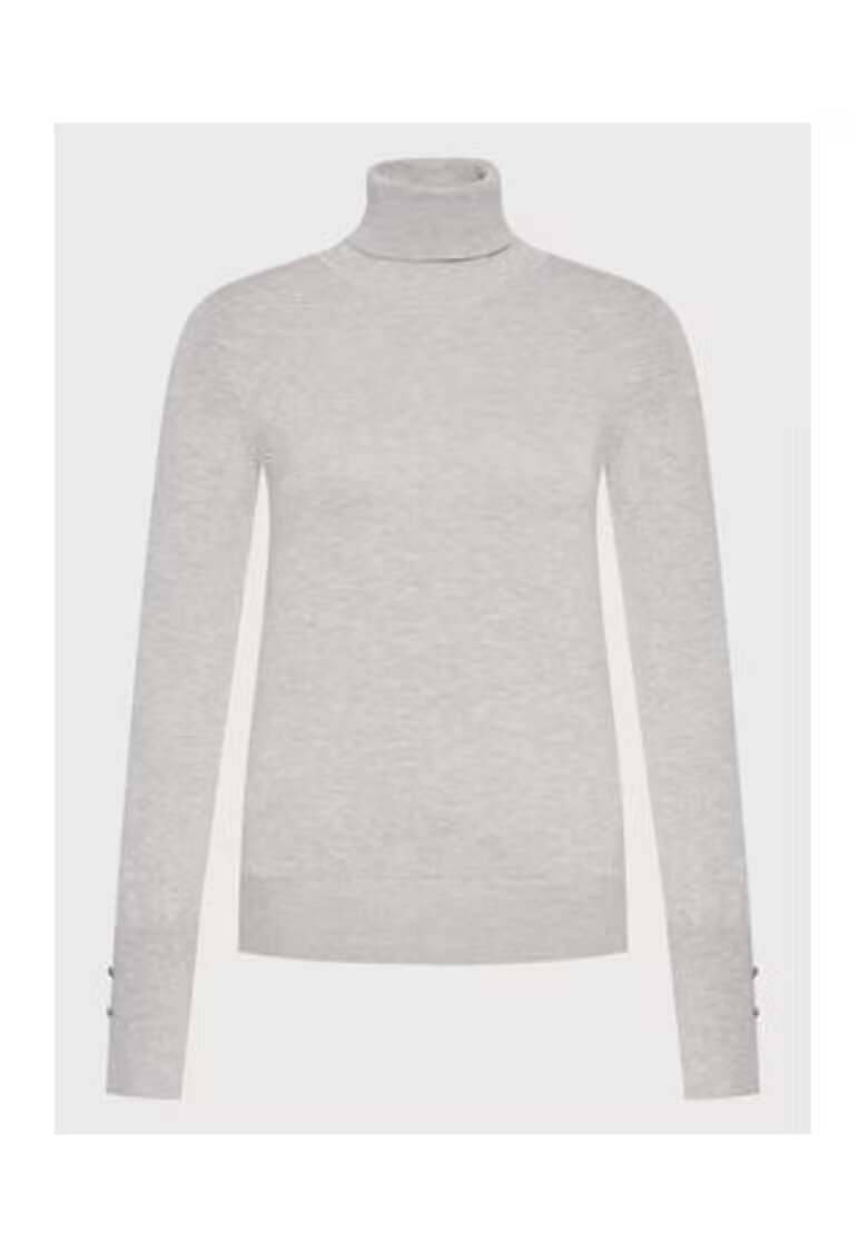 GUESS Pulover tricotat fin cu guler inalt
