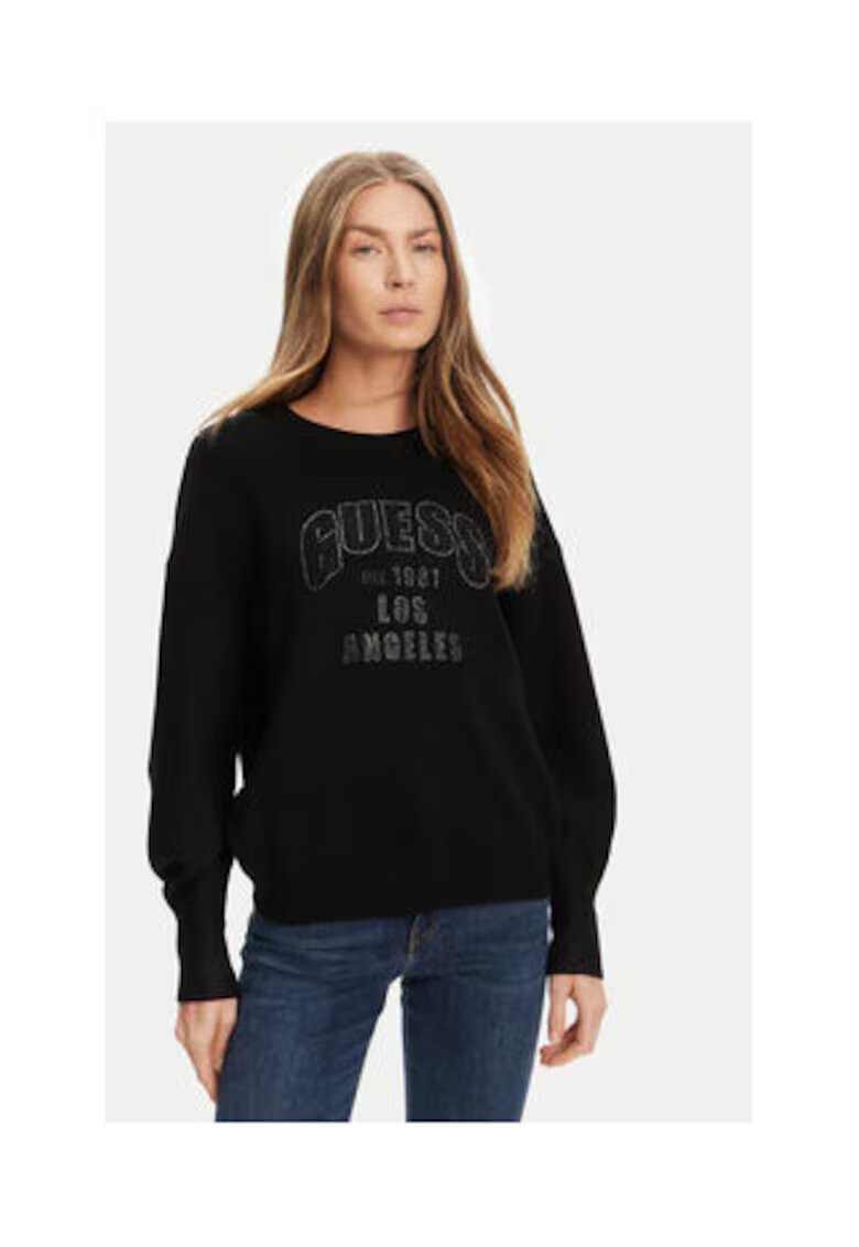 GUESS Pulover tricotat subtire cu logo