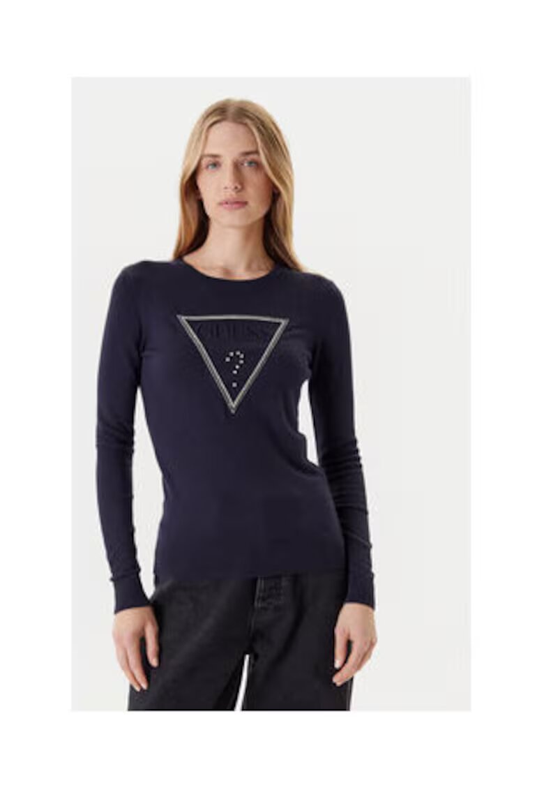 GUESS Pulover tricotat subtire cu strasuri