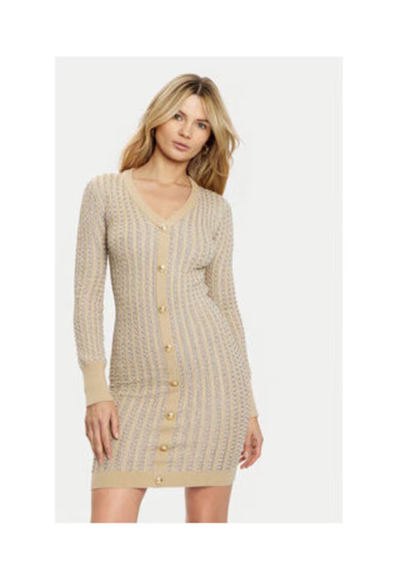 GUESS Rochie bodycon tricotata - cu nasturi decorativi
