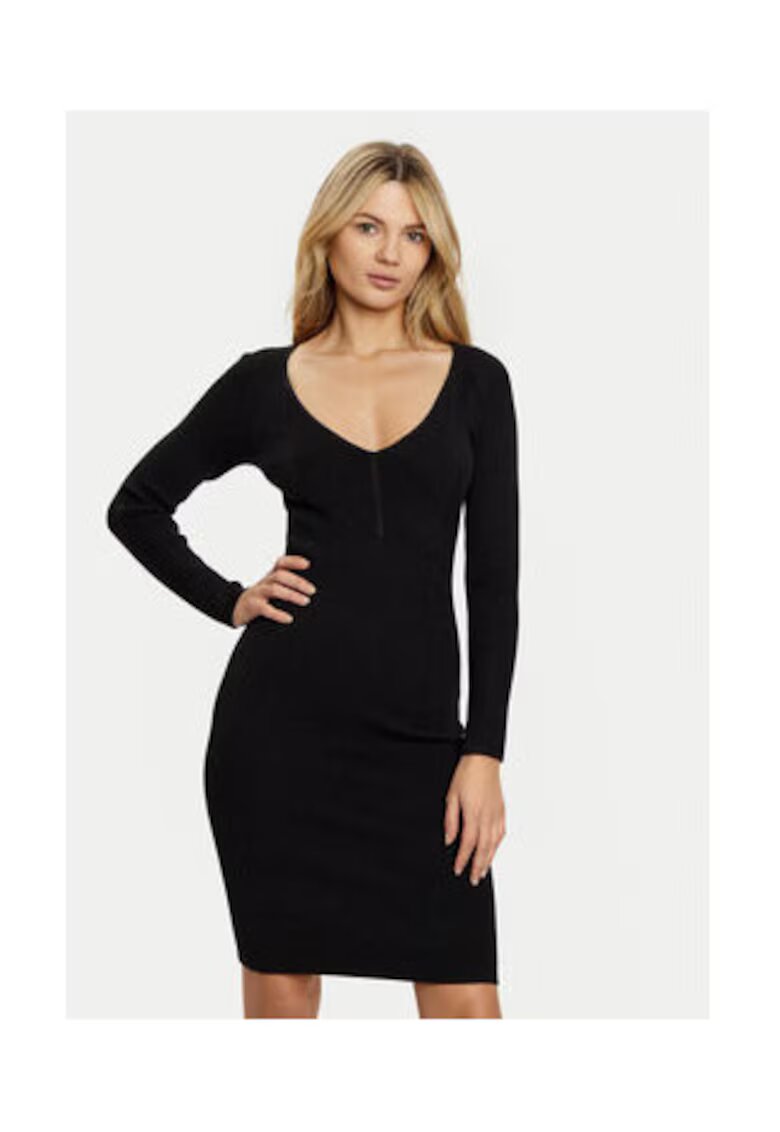 GUESS Rochie cambrata cu decolteu in V - din jerseu