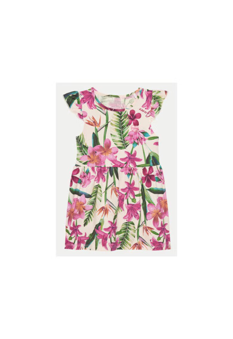 GUESS Rochie cu imprimeu floral si maneci scurte