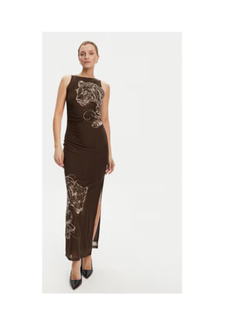 GUESS Rochie cu imprimeu si fanta laterala