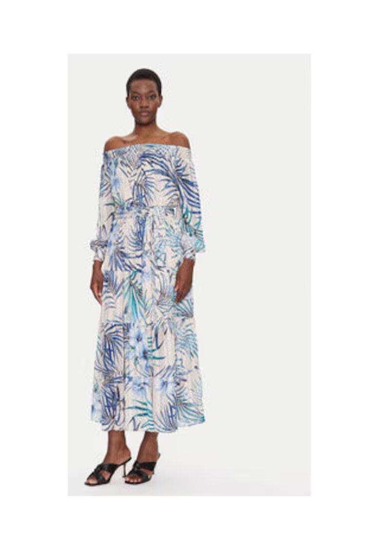 GUESS Rochie cu maneci lungi si decolteu pe umeri