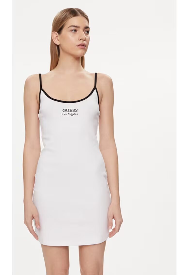 GUESS Rochie dama alb bumbac - Alb