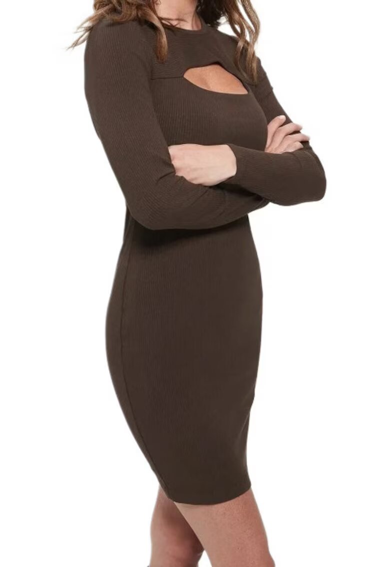 GUESS Rochie dama Viscoza - Maro - Maro