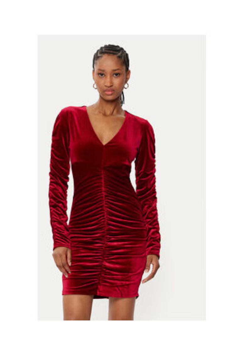 GUESS Rochie din catifea cu fronseuri